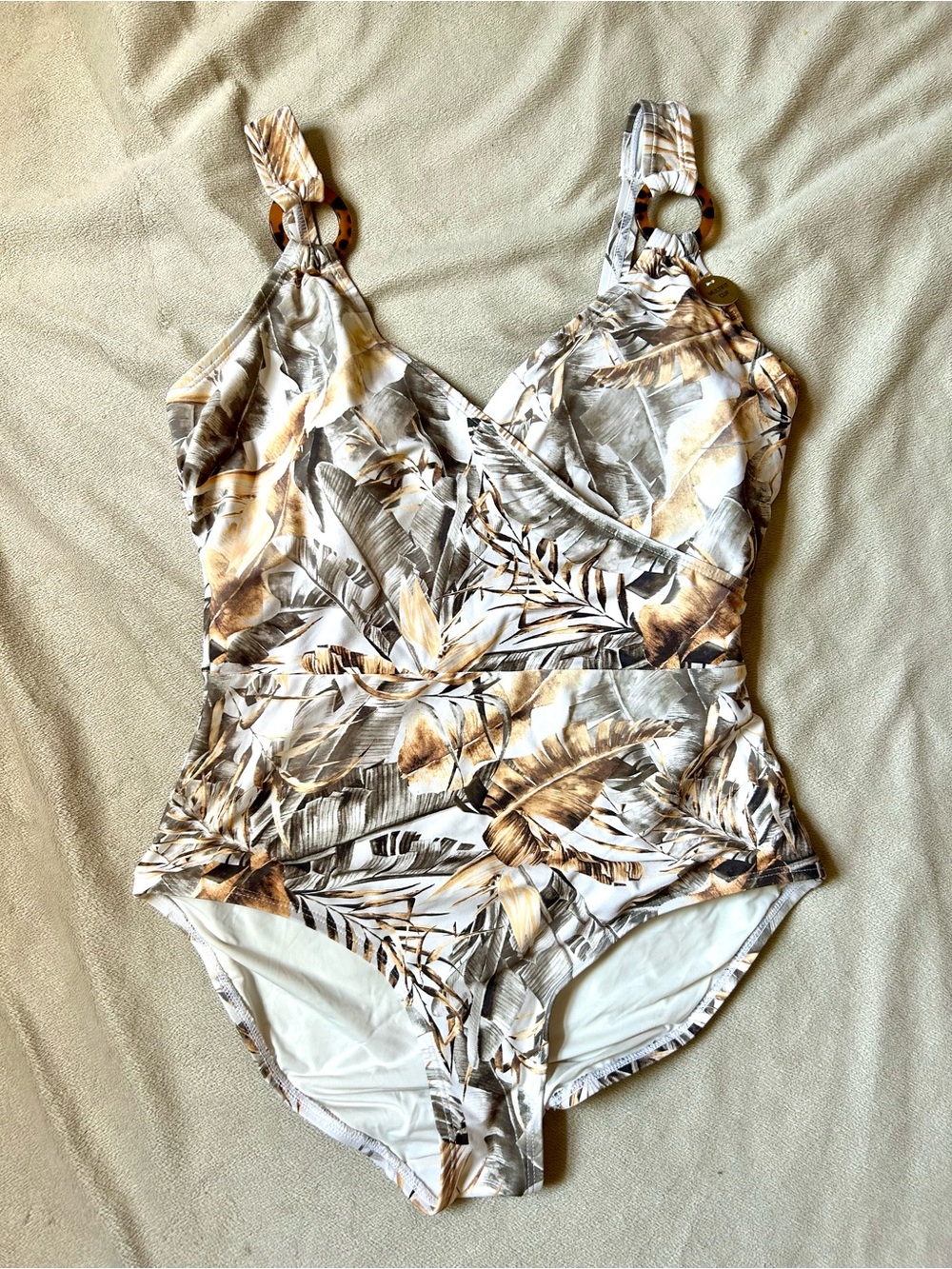 Nip Tuck Tropical Leaf One-Piece Swimsuit 8 NWT